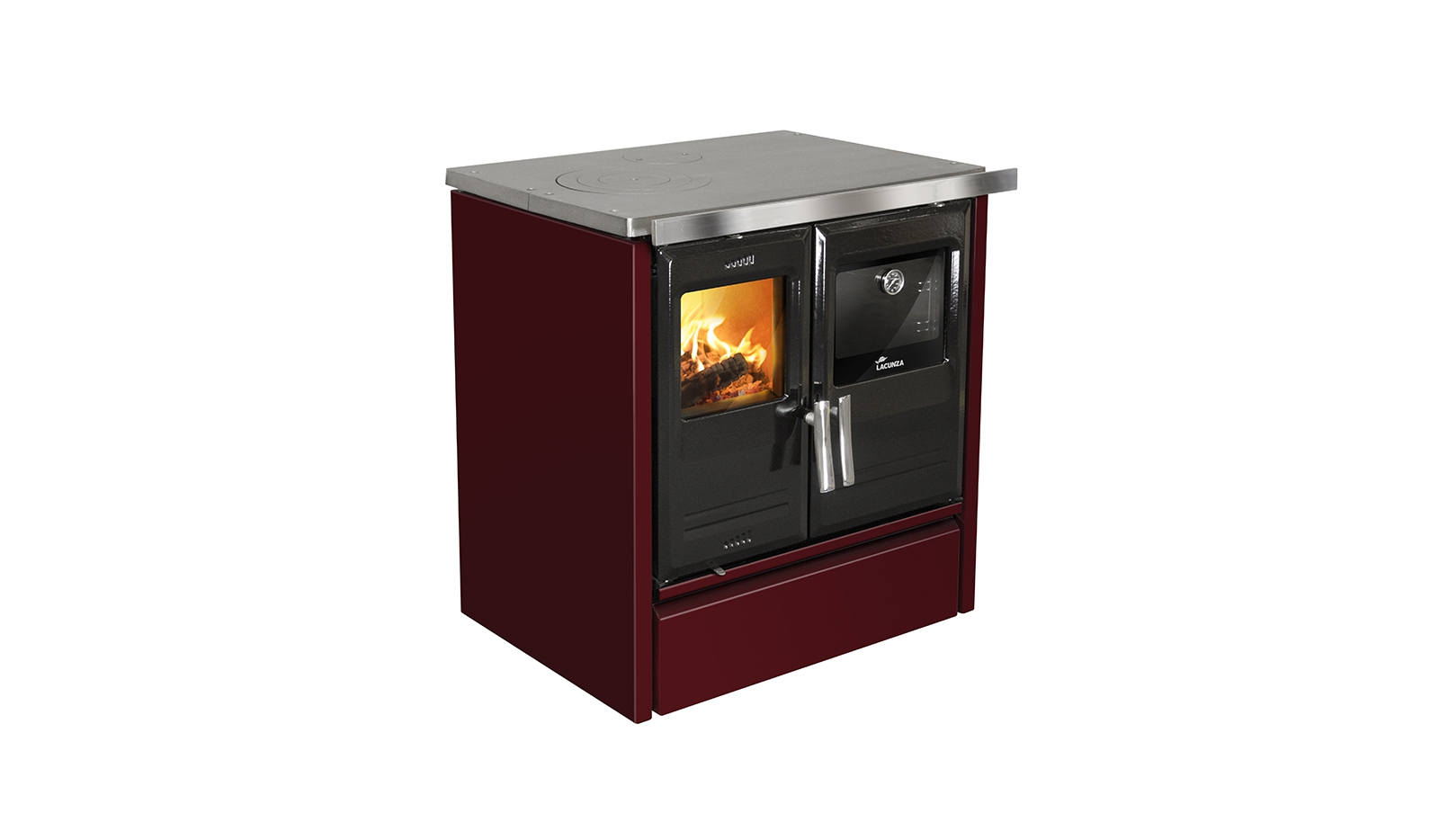 Cuisinière à bois Lacunza Etna ETNA7T 9kW Bordeaux