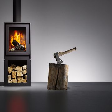 Poêle à bois design épuré pose Montauban Toulouse